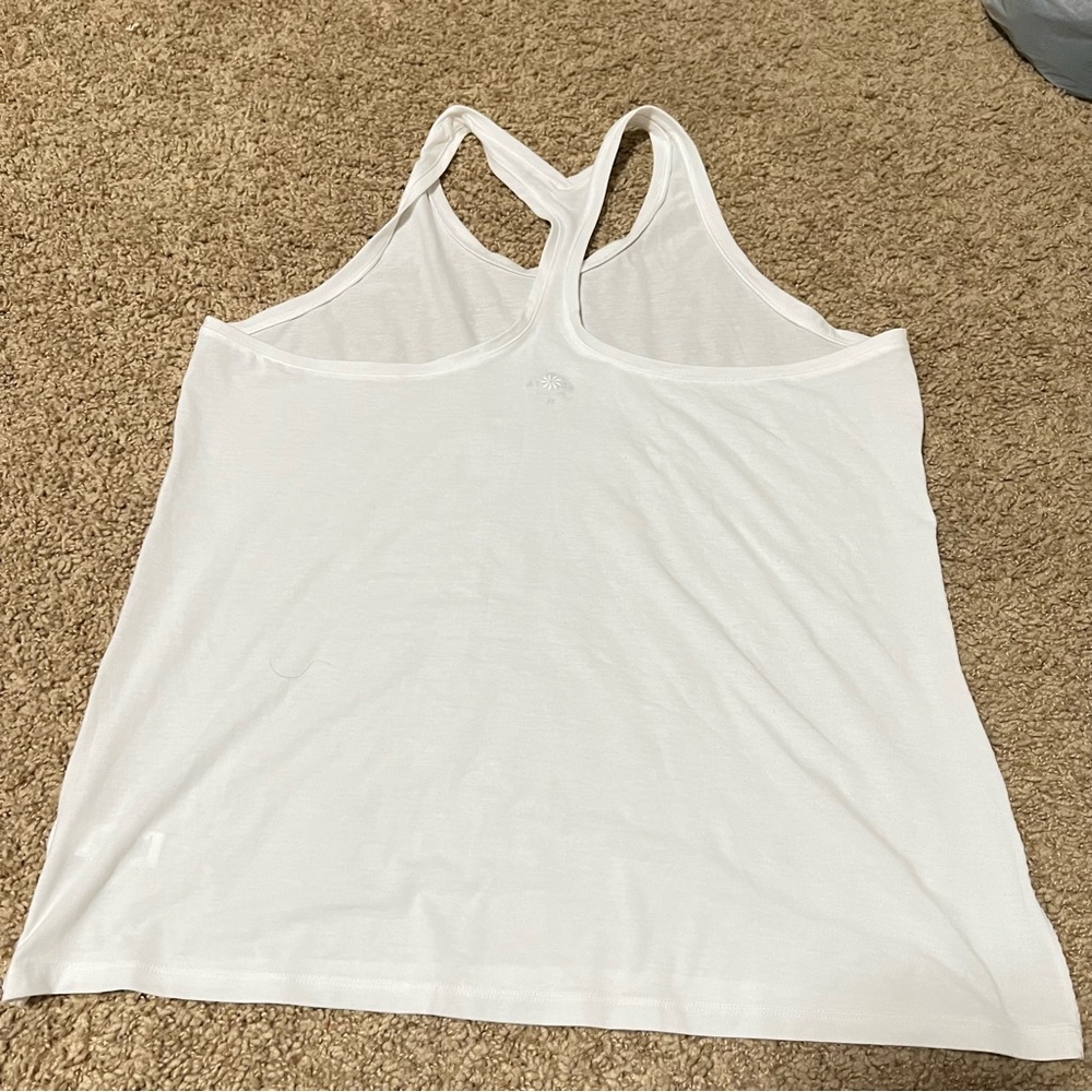 Athleta Racerback White Tank Top size XL workout tank